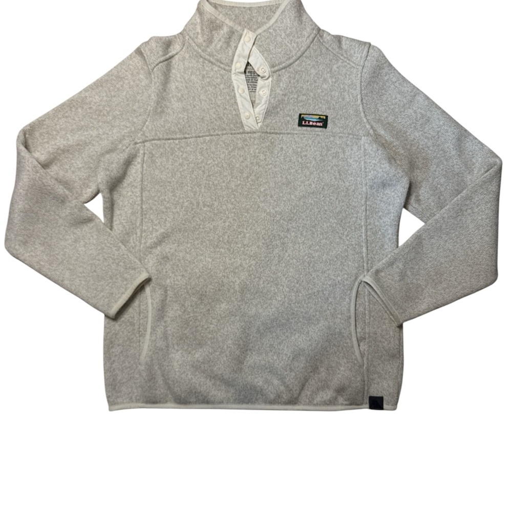 L.L. Bean Women's Sweater Fleece Pullover Oatmeal Small
